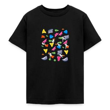 Klettern - Bouldern Boulder - Teenager T-Shirt - Schwarz - Vorne - AI Model Teenager Male light (155cm)