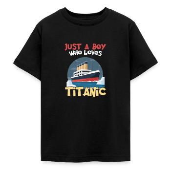 Titanic Ship Boys, die die RMS Titanic einfach lieben - Teenager T-Shirt - Schwarz - Vorne - AI Model Teenager Male light (155cm)