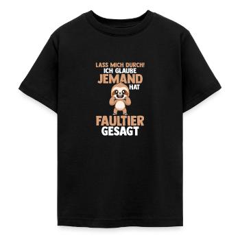 Faultier - Teenager T-Shirt - Schwarz - Vorne - AI Model Teenager Male light (155cm)