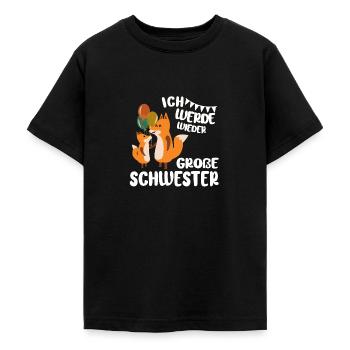 Ich werde wieder Große Schwester Ankündigung - Teenager T-Shirt - Schwarz - Vorne - AI Model Teenager Male light (155cm)