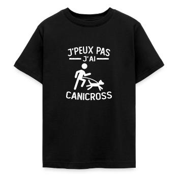Je Peux Pas J'ai canicross canicross humour - T-shirt Ado - noir - Devant - AI Model Teenager Male light (155cm)