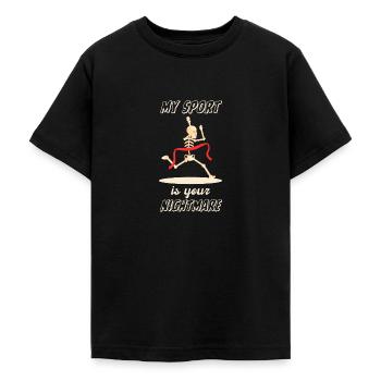 Lustiger Marathon Spruch Marathonläufer Athlet - Teenager T-Shirt - Schwarz - Vorne - AI Model Teenager Male light (155cm)