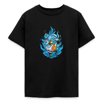 The Fighting Shark with the Iron Claw - Teenage T-Shirt - black - Front - AI Model Teenager Male light (155cm)