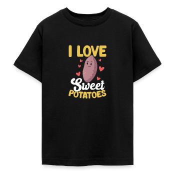 Légumes-racines de patates douces - T-shirt Ado - noir - Devant - AI Model Teenager Male light (155cm)