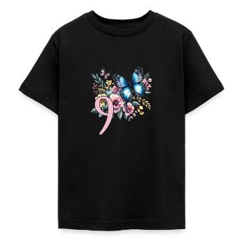 Geburtstag 9 Mädchen Schmetterling Neun 9 Jahre - Teenager T-Shirt - Schwarz - Vorne - AI Model Teenager Male light (155cm)