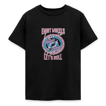 Rollerblades Blade Eight Wheels Let ́s Roll Cadeaux - T-shirt Ado - noir - Devant - AI Model Teenager Male light (155cm)