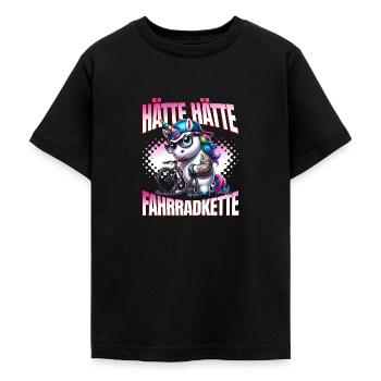 Lustiges Radfahrer - Hätte Hätte Fahrradkette - Teenager T-Shirt - Schwarz - Vorne - AI Model Teenager Male light (155cm)