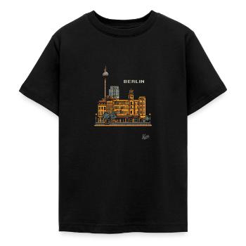Pixel Berlin - T-shirt Ado - noir - Devant - AI Model Teenager Male light (155cm)