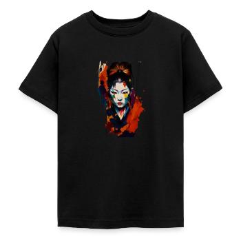 Samurai Warrior - Splash Art - Teenage T-Shirt - black - Front - AI Model Teenager Male light (155cm)