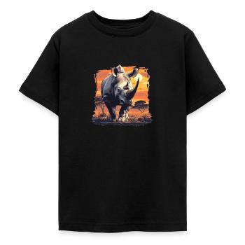 Rhino Nashörner Nashorn - Teenager T-Shirt - Schwarz - Vorne - AI Model Teenager Male light (155cm)