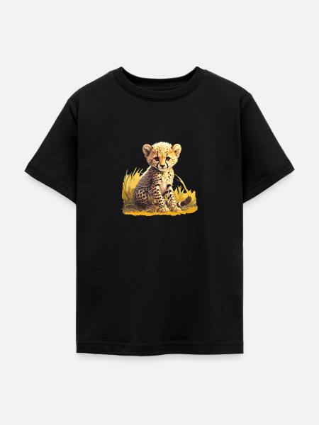 Cheetah Geparde Gepard - Teenager T-Shirt - Schwarz