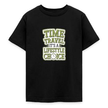 Passionné de science-fiction et de voyage dans le temps - T-shirt Ado - noir - Devant - AI Model Teenager Male light (155cm)