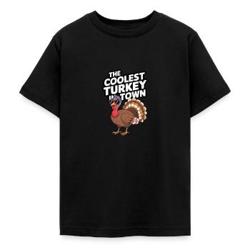 Funny Thanksgiving Turkey - Teenage T-Shirt - black - Front - AI Model Teenager Male light (155cm)