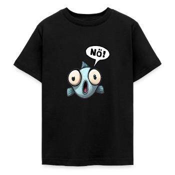 Fisch Nein no Nö Nee Spruch Lustiges Funshirt - Teenager T-Shirt - Schwarz - Vorne - AI Model Teenager Male light (155cm)