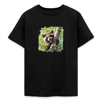 Waschbären Waschbär - Teenager T-Shirt - Schwarz - Vorne - AI Model Teenager Male light (155cm)