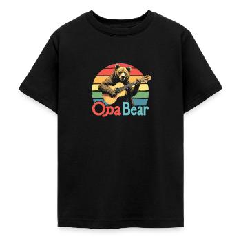 Grandpa Bear Grandpa Bear Grandpa Birthday Bear Fans Bear - Teenage T-Shirt - black - Front - AI Model Teenager Male light (155cm)