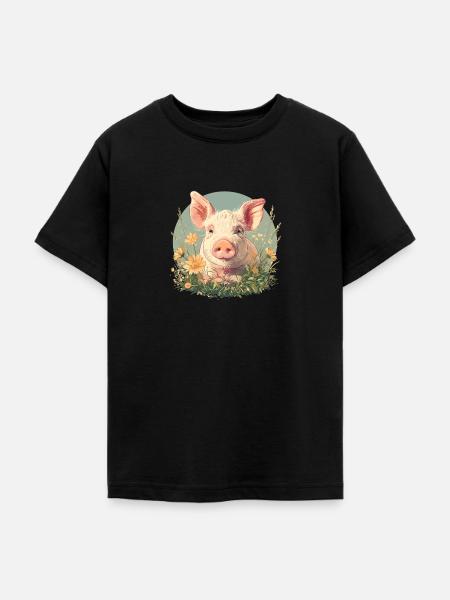 Schweine Schwein - Teenager T-Shirt - Schwarz