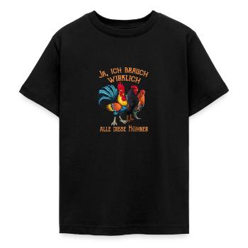 Hühner - Teenager T-Shirt - Schwarz - Vorne - AI Model Teenager Male light (155cm)