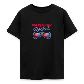 Musique folklorique Rocker Percussion Tshirt Dames Messieurs - T-shirt Ado - noir - Devant - AI Model Teenager Male light (155cm)