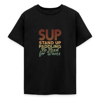 SUP - T-skjorte for tenåringer - svart - Foran - AI Model Teenager Male light (155cm)
