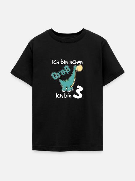 Kids 3rd Birthday Shirt Dino Pojkar 3 år - T-shirt tonåring - svart