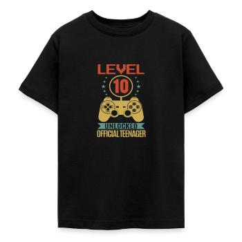 10. Geburtstag - Geburtstagsshirt level 10 unlock - Teenager T-Shirt - Schwarz - Vorne - AI Model Teenager Male light (155cm)