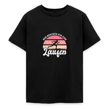 Running Laufen Joggen Jogging Sport Laufsport - Teenager T-Shirt - Schwarz - Vorne - AI Model Teenager Male light (155cm)
