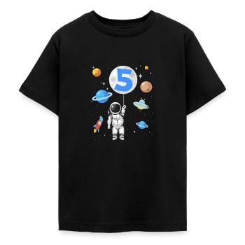 Astronaut Rakete 5. Geburtstag Weltraum 5 Jahre - Teenager T-Shirt - Schwarz - Vorne - AI Model Teenager Male light (155cm)
