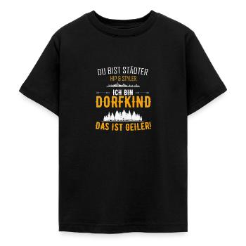 Ich bin Dorfkind das ist geiler - Teenager T-Shirt - Schwarz - Vorne - AI Model Teenager Male light (155cm)
