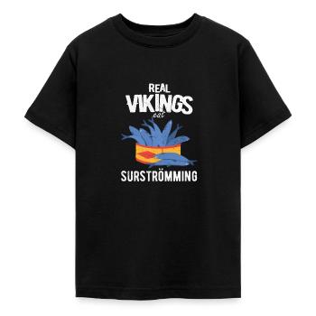 Surströmming Scandinavie Suède Viking - T-shirt Ado - noir - Devant - AI Model Teenager Male light (155cm)