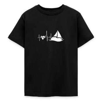 Segeln Segeln Herzschlag - Teenager T-Shirt - Schwarz - Vorne - AI Model Teenager Male light (155cm)