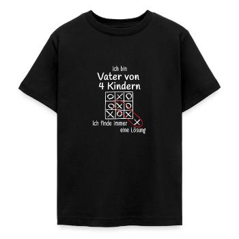 Papa von 4 Kindern Geschenk zum vierten Kind - Teenager T-Shirt - Schwarz - Vorne - AI Model Teenager Male light (155cm)