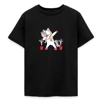 Nail polish unicorn manicure pedicurist for - Teenage T-Shirt - black - Front - AI Model Teenager Male light (155cm)
