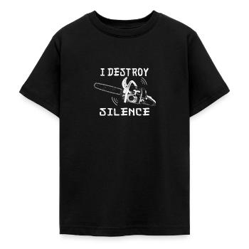 Chain Saw Chainsaw Lumberjack Wood Tree Felling - Teenage T-Shirt - black - Front - AI Model Teenager Male light (155cm)