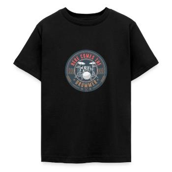 Drummer Schlagzeuger - Teenager T-Shirt - Schwarz - Vorne - AI Model Teenager Male light (155cm)