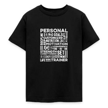 Personal Trainer Proud Personal Trainer - T-shirt Ado - noir - Devant - AI Model Teenager Male light (155cm)