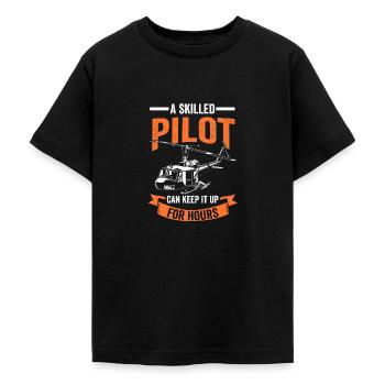 Hubschrauber Flugzeug Pilot Flugzeug Flug Jet Kämp - Teenager T-Shirt - Schwarz - Vorne - AI Model Teenager Male light (155cm)