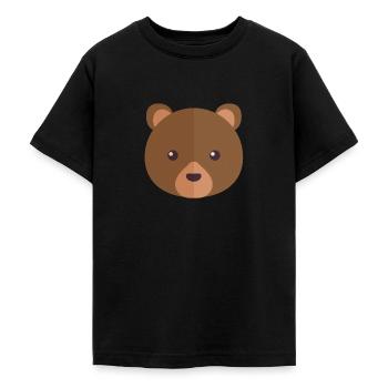 Bear Face - Teenage T-Shirt - black - Front - AI Model Teenager Male light (155cm)