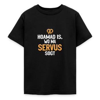 Bayern Bayerische Kultur Servus Bayerisch Geschenk - Teenager T-Shirt - Schwarz - Vorne - AI Model Teenager Male light (155cm)