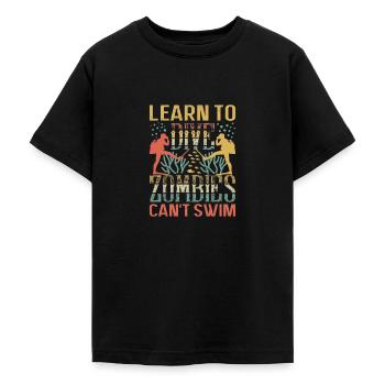 Learn Diving Diving Gift - Teenage T-Shirt - black - Front - AI Model Teenager Male light (155cm)