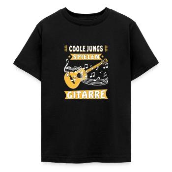 COOLE JUNGS SPIELEN GITARRE - Teenager T-Shirt - Schwarz - Vorne - AI Model Teenager Male light (155cm)