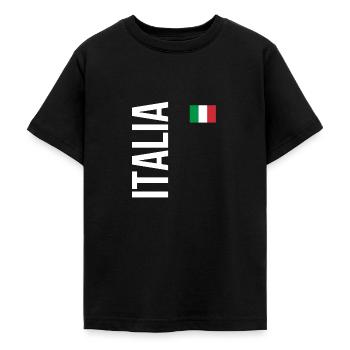 Italy / Italie / Italie football /Italie vacances - T-shirt Ado - noir - Devant - AI Model Teenager Male light (155cm)