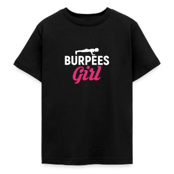 Burpees Girl Interval Training Burpees Push-Ups - Teenage T-Shirt - black - Front - AI Model Teenager Male light (155cm)