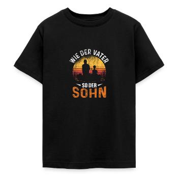 Angler Papa Angeln Partnerlook - Teenager T-Shirt - Schwarz - Vorne - AI Model Teenager Male light (155cm)