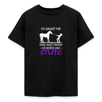 Du kannst mir keine Angst machen Pferd Stute - Teenager T-Shirt - Schwarz - Vorne - AI Model Teenager Male light (155cm)