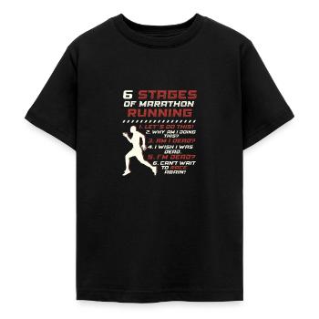 6 Etappen des Marathonlaufs Marathonläufers - Teenager T-Shirt - Schwarz - Vorne - AI Model Teenager Male light (155cm)