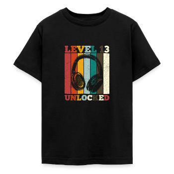 13.Geburtstag Jungen Video Gamer Level 13 Unlocked - Teenager T-Shirt - Schwarz - Vorne - AI Model Teenager Male light (155cm)