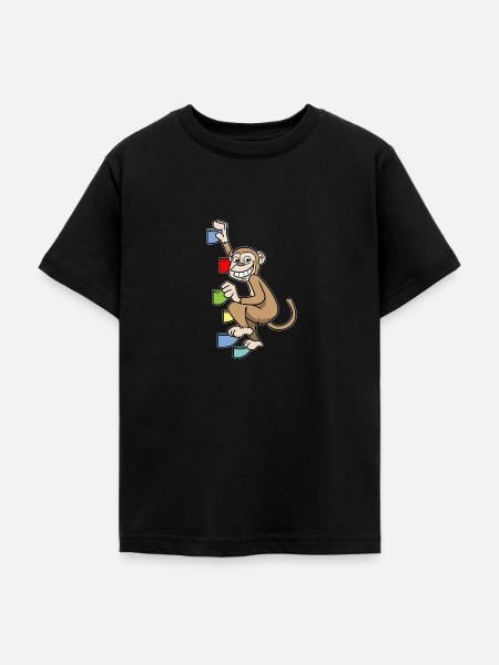 Affe Chimpanse Bouldern Klettern Boulderer - Teenager T-Shirt - Schwarz