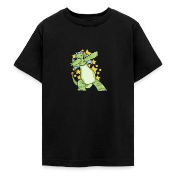 Dabbing Drache - Teenager T-Shirt - Schwarz - Vorne - AI Model Teenager Male light (155cm)