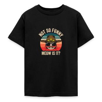 Cat Police Propriétaire de chat Shérif - T-shirt Ado - noir - Devant - AI Model Teenager Male light (155cm)